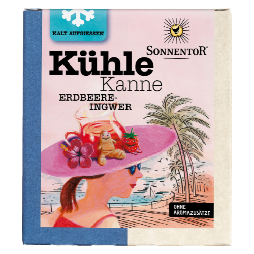 Kühle Kanne Erdbeer-Ingwer Tee, 16 Beutel