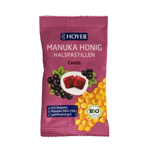 Manukahonig Halspastillen Cassis, 30g