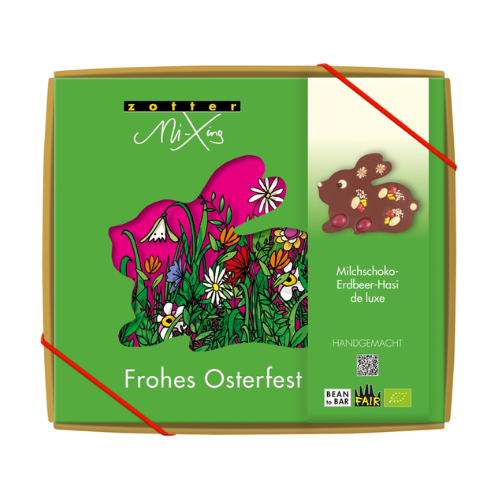 Milchschoko-Erdbeer-Hasi de luxe, 100g