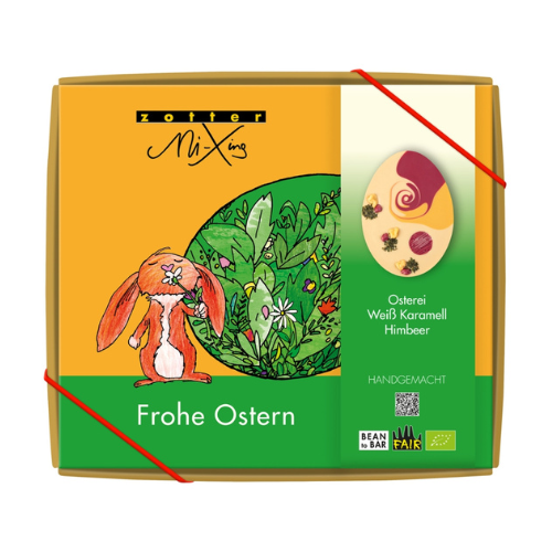 Osterei Weiß Karamell Himbeer, 100g